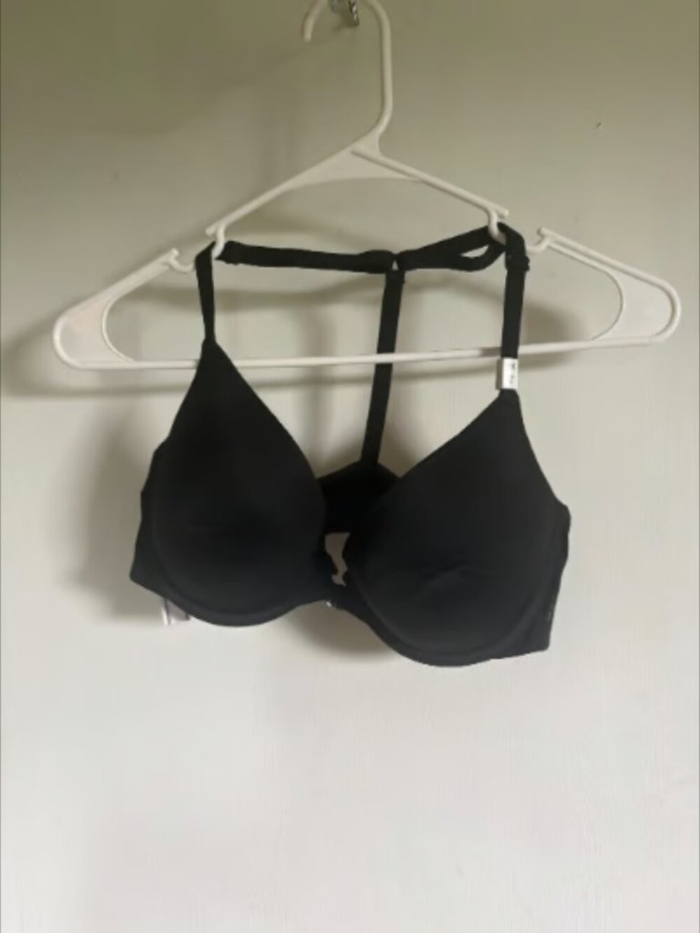Victoria's Secret PINK Black halter neck bra with strappy back rinestones detail